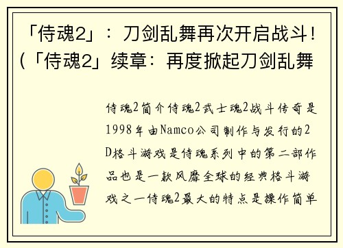 「侍魂2」：刀剑乱舞再次开启战斗！(「侍魂2」续章：再度掀起刀剑乱舞战斗！)